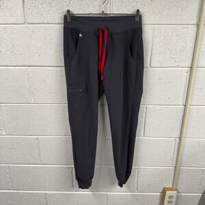 Figs Gray Joggers with Red Drawstring